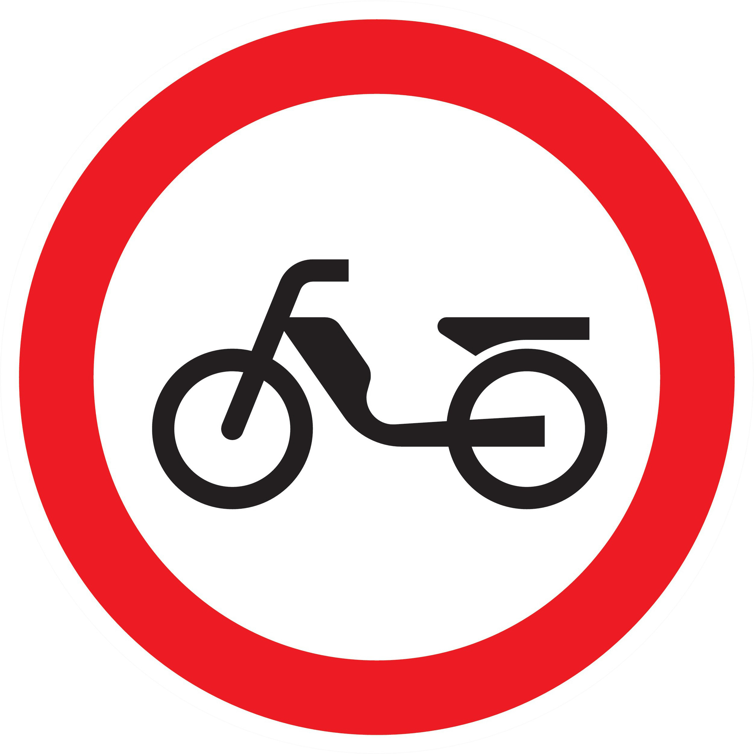 Panneau adhésif INTERDIT AUX CYCLOMOTEURS Ø180MM TALIAPLAST - 727292
