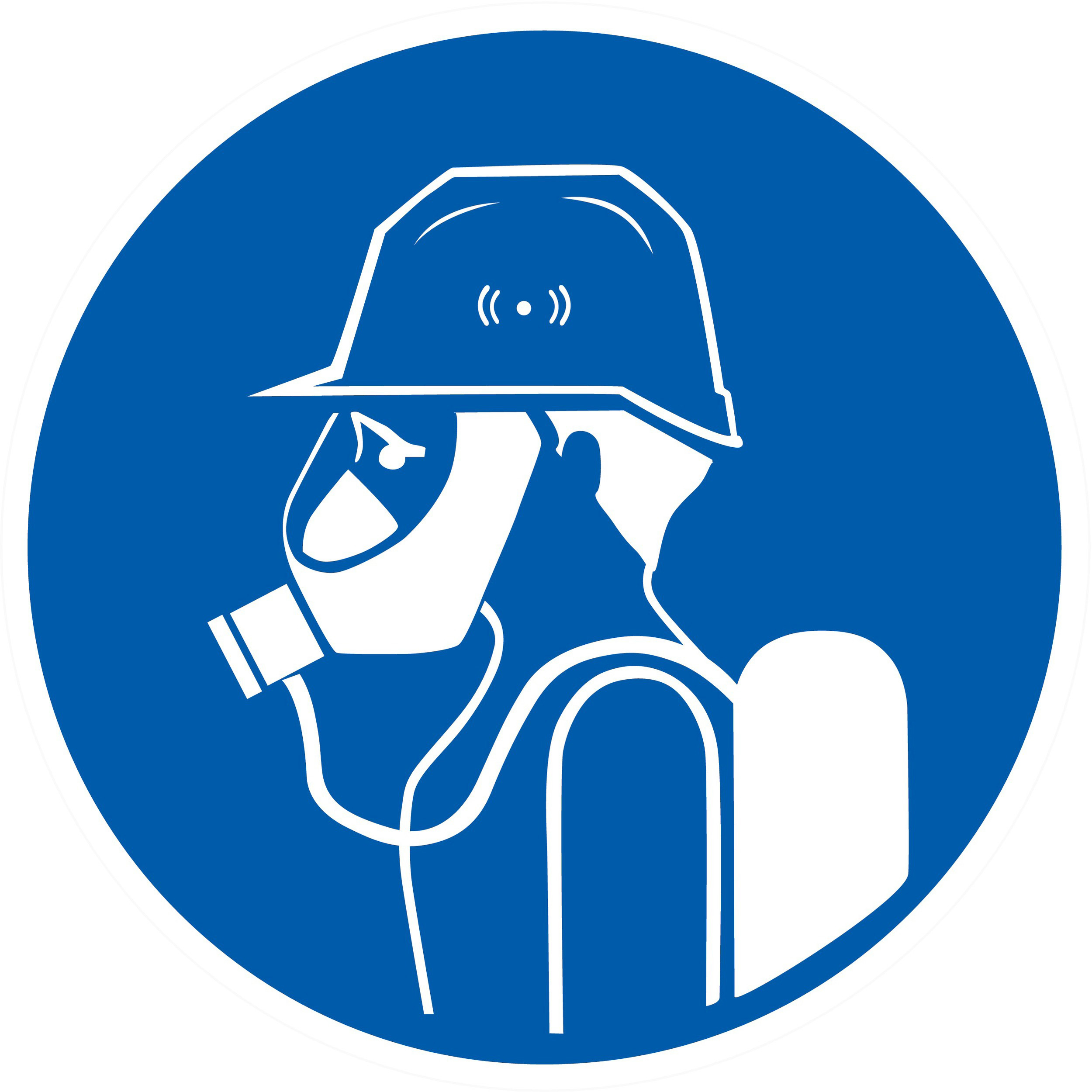 Panneau adhésif PROTECTION OBLIGATOIRE TETE/VOIES RESPIRATOIRES D.180mm TALIAPLAST - 727547