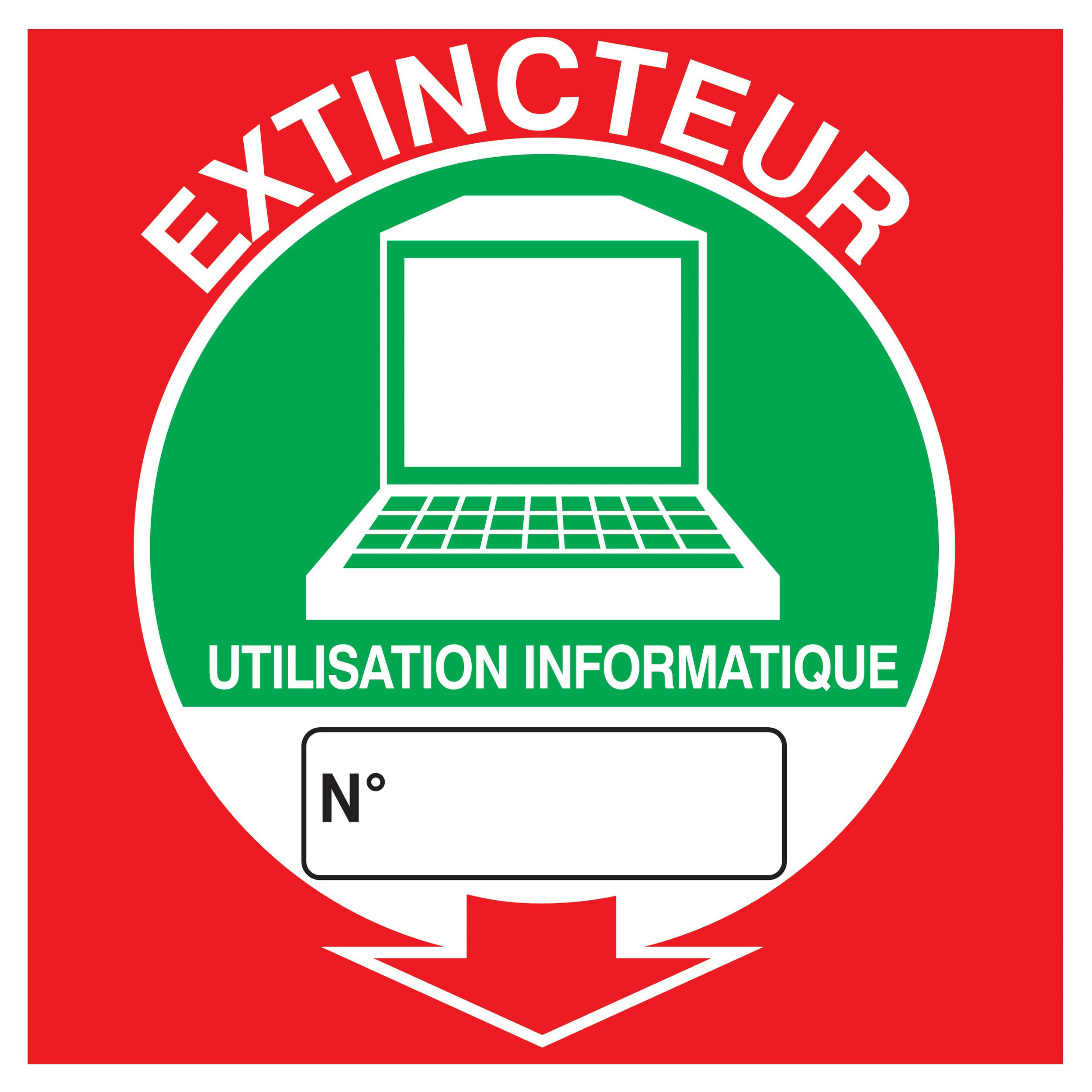 PANNEAU EXTINCTEUR UTILISATION INFORMATIQUE 200X200MM TALIAPLAST - 728122