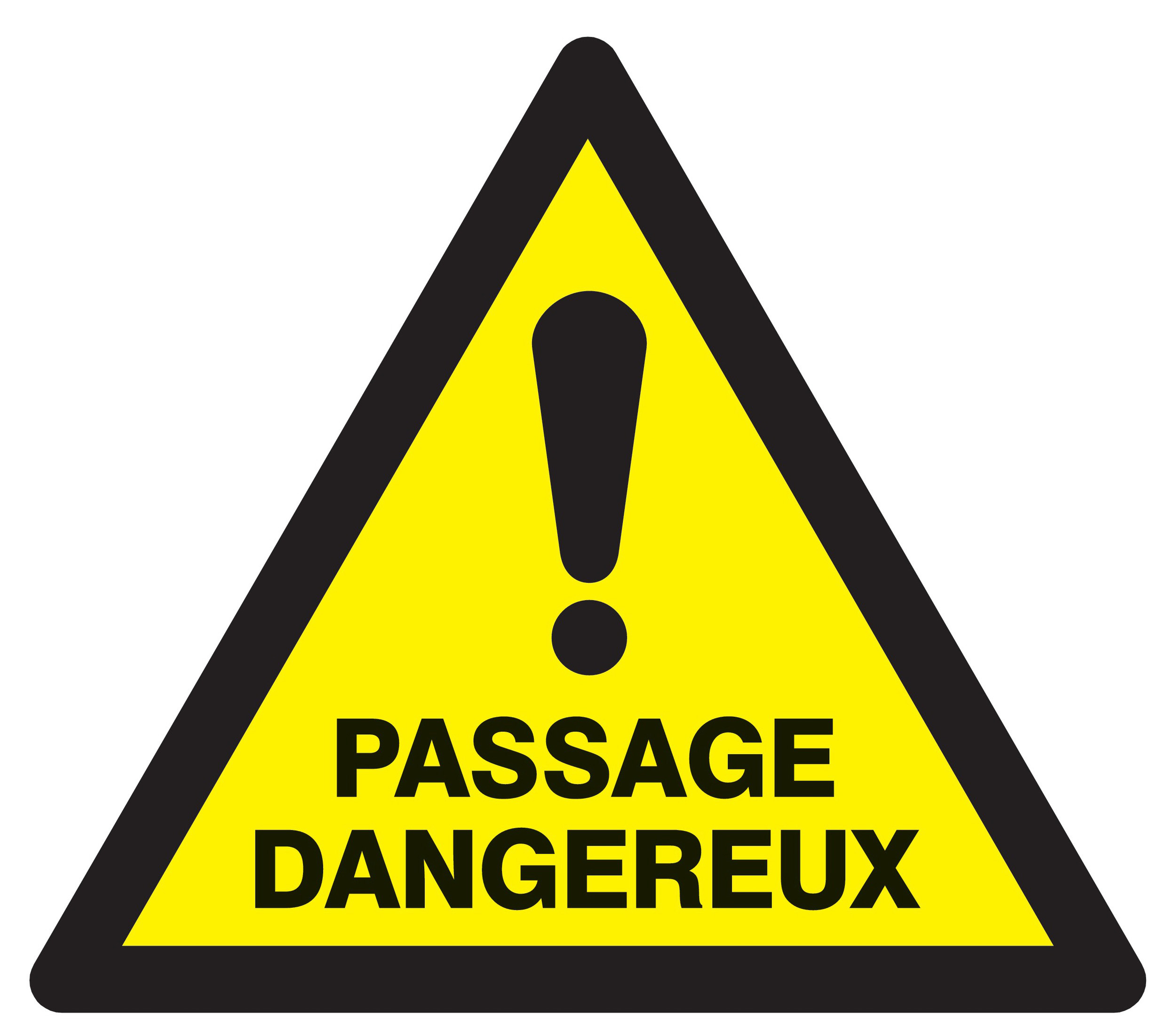 Panneau adhésif DANGER PASSAGE DANGEREUX 300X300X300MM TALIAPLAST - 729326