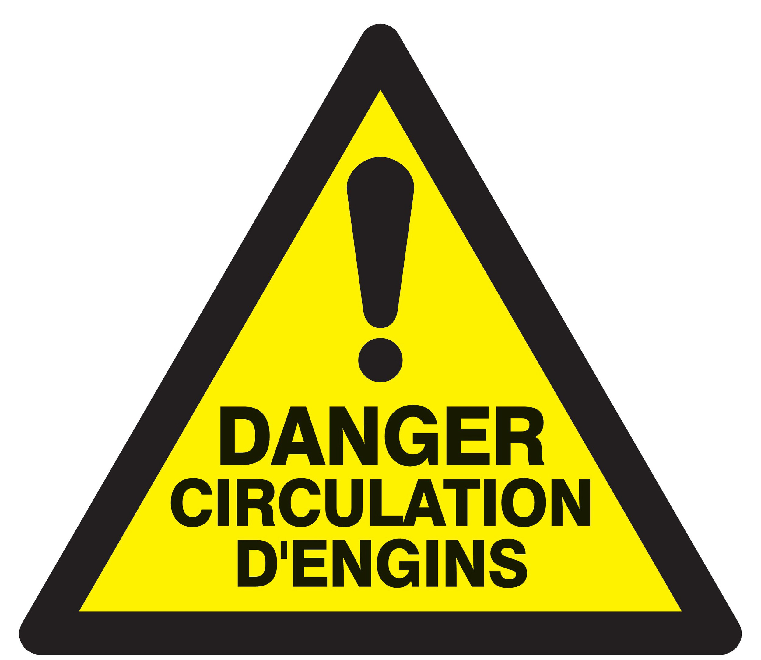 Panneau adhésif DANGER CIRCULATION D'ENGINS 300X300X300MM TALIAPLAST - 729331