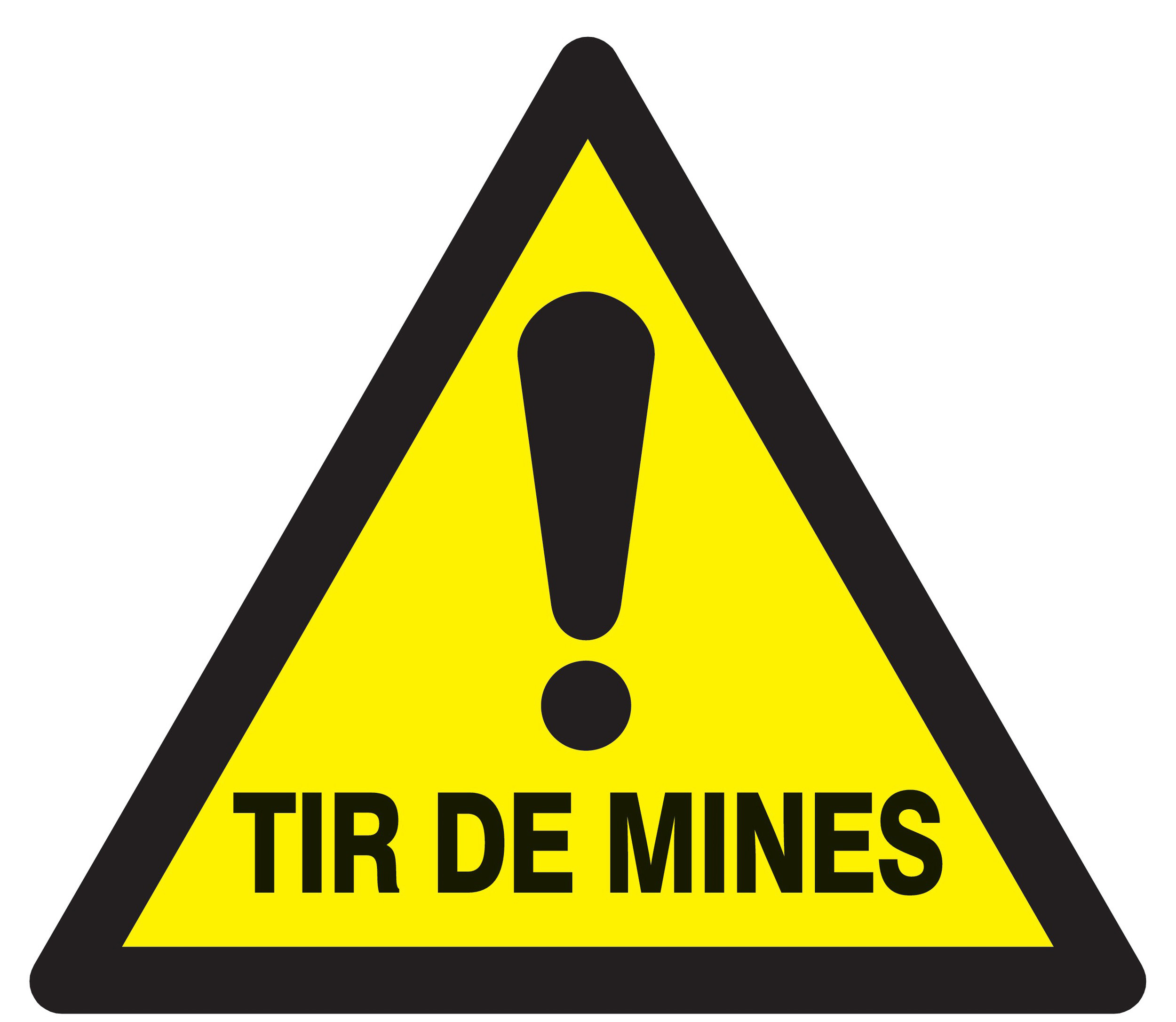 Panneau adhésif DANGER TIR DE MINES 300X300X300MM TALIAPLAST - 729333