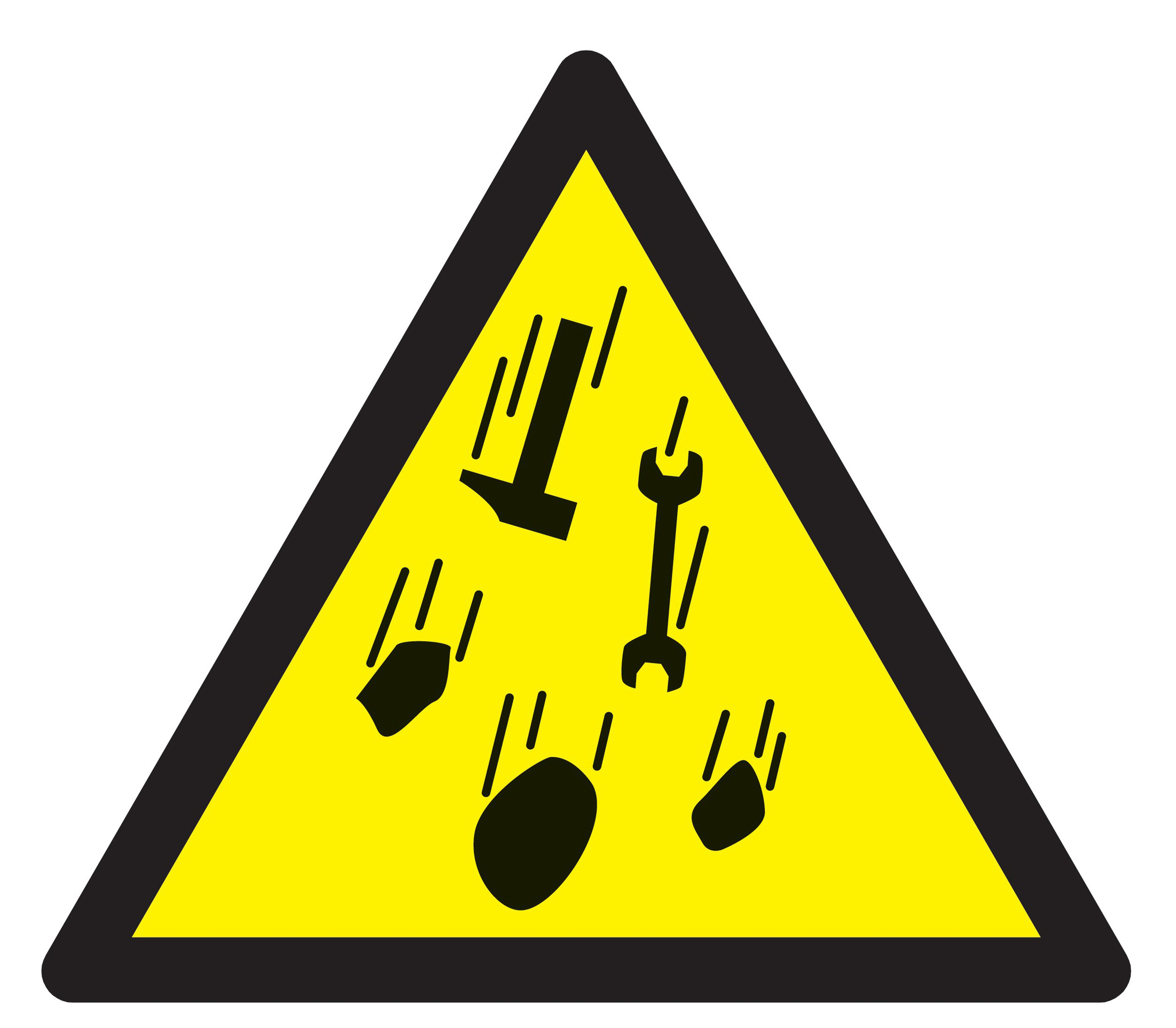 Panneau adhésif DANGER RISQUE DE CHUTE DE MATERIEL 100X100X100MM TALIAPLAST - 729910