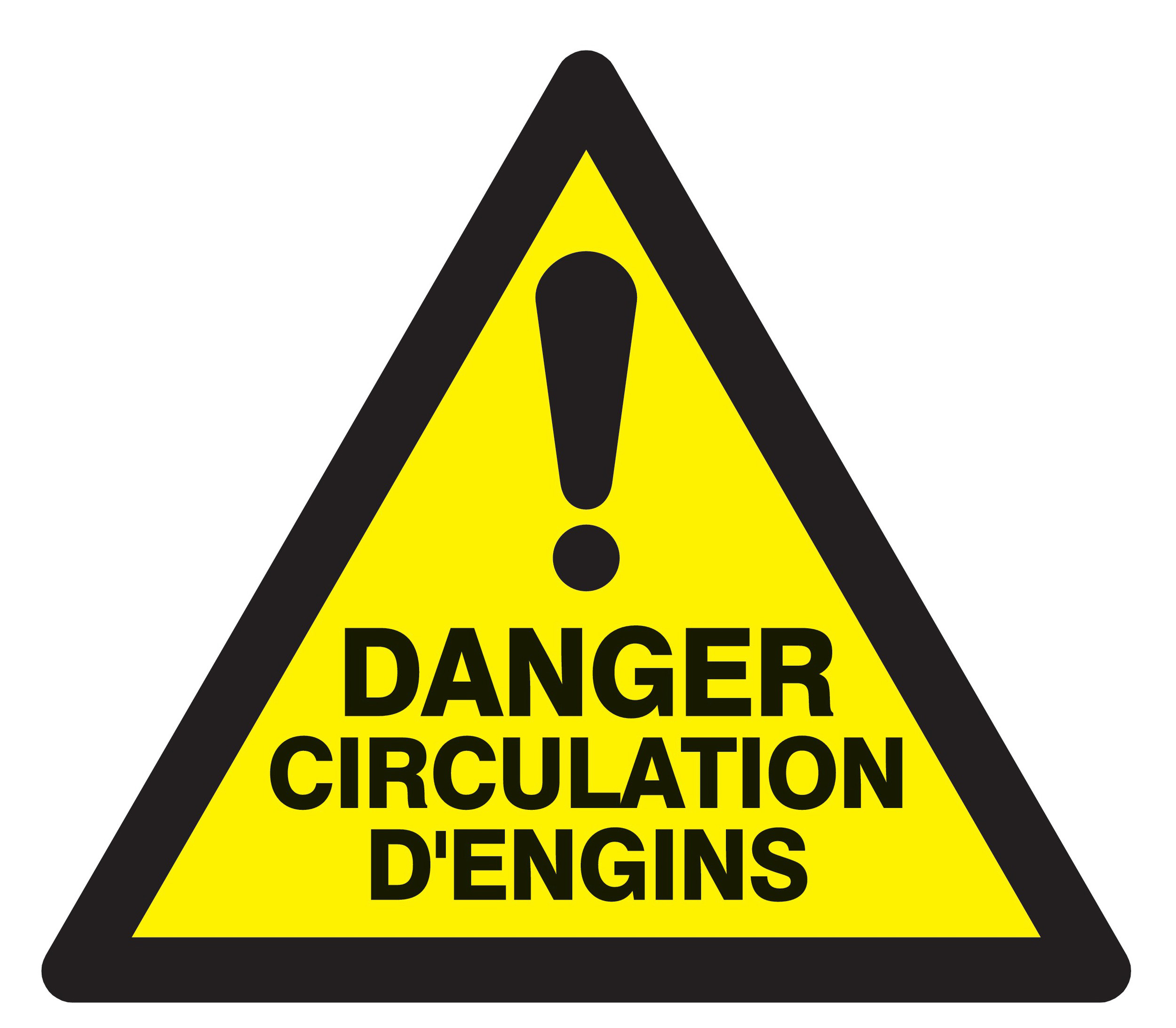 Panneau adhésif DANGER CIRCULATION D'ENGINS 100X100X100MM TALIAPLAST - 729937