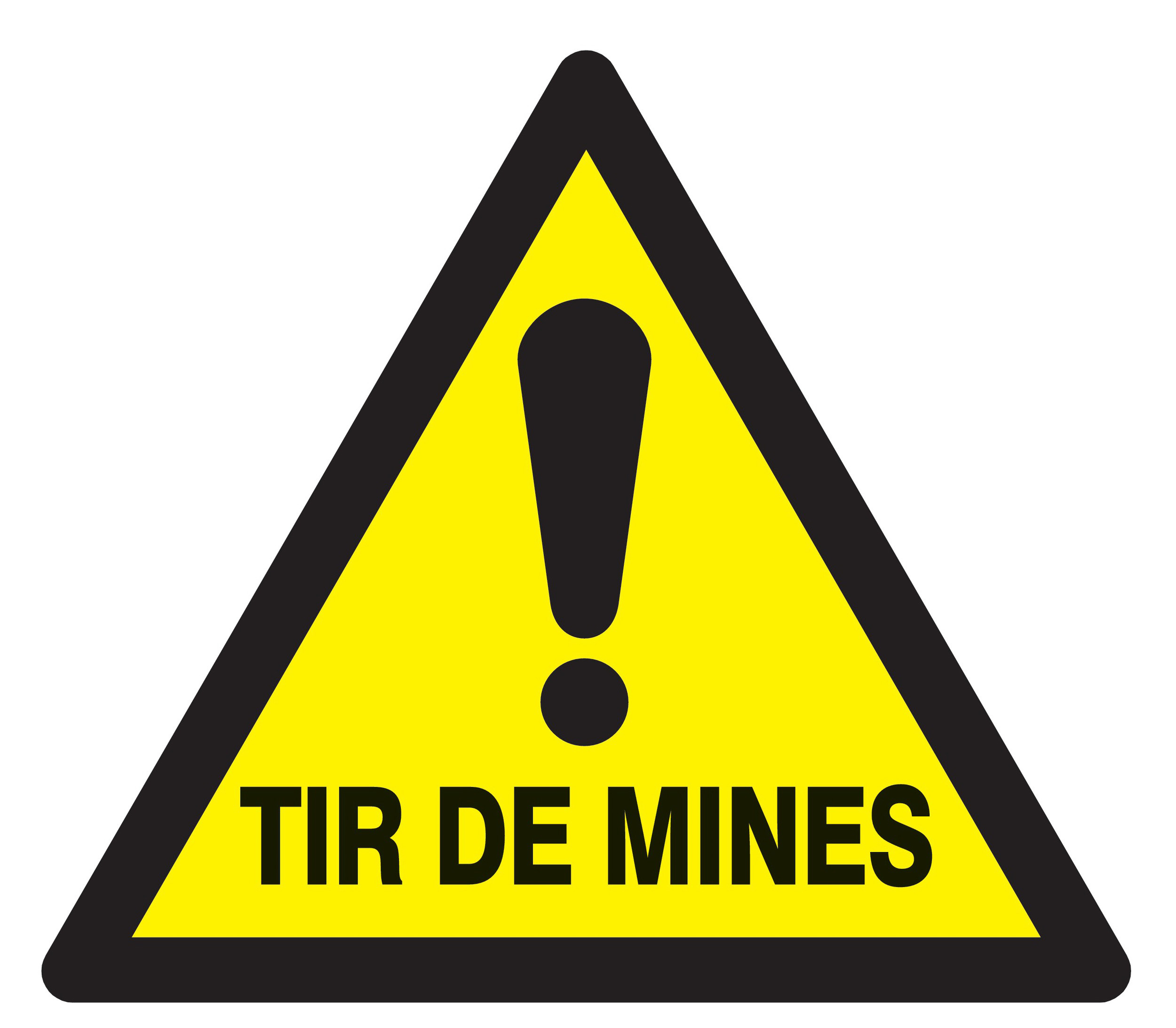 Panneau adhésif DANGER TIR DE MINES 100X100X100MM TALIAPLAST - 729938