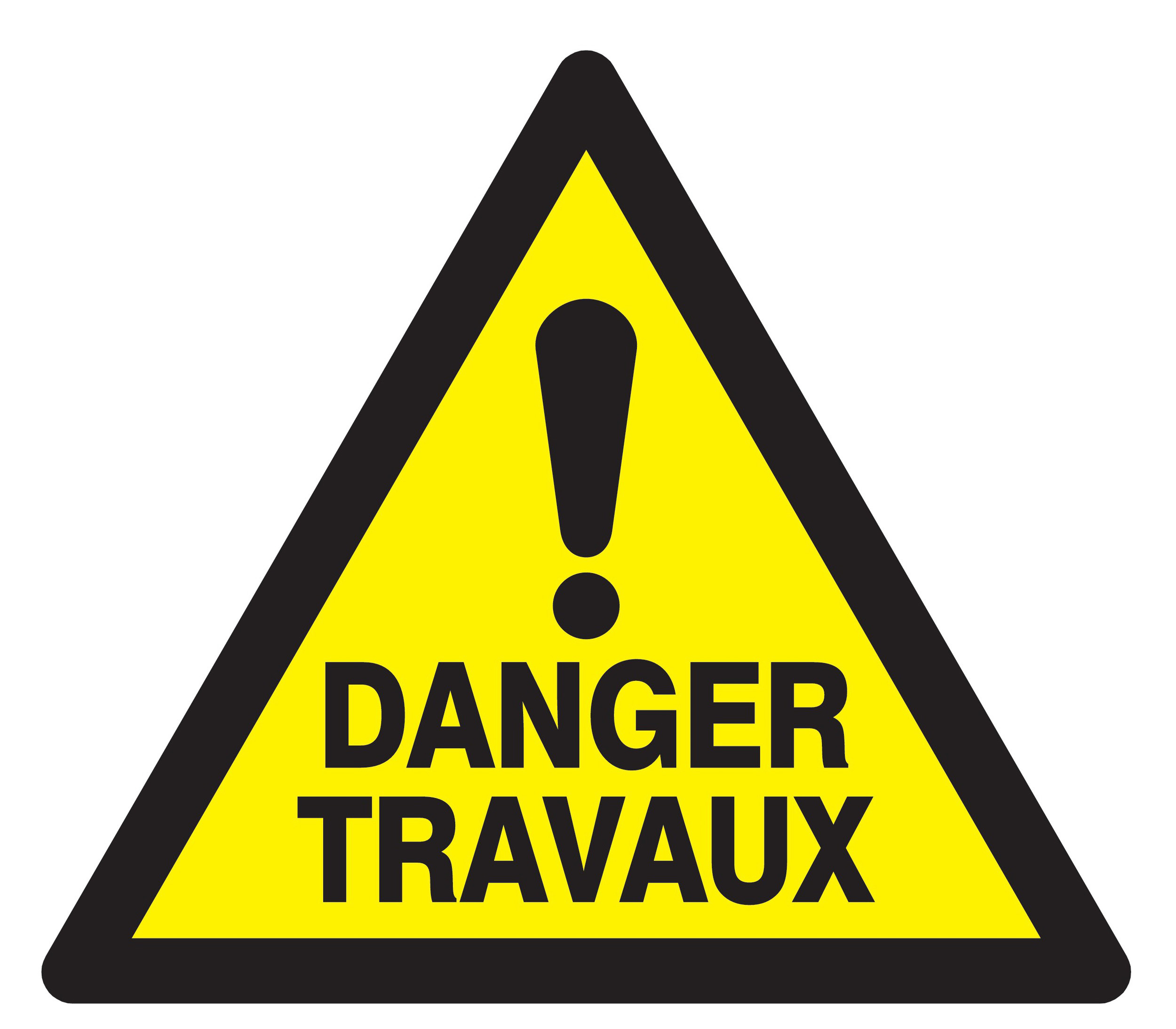 Panneau adhésif DANGER TRAVAUX 100X100X100MM TALIAPLAST - 729962