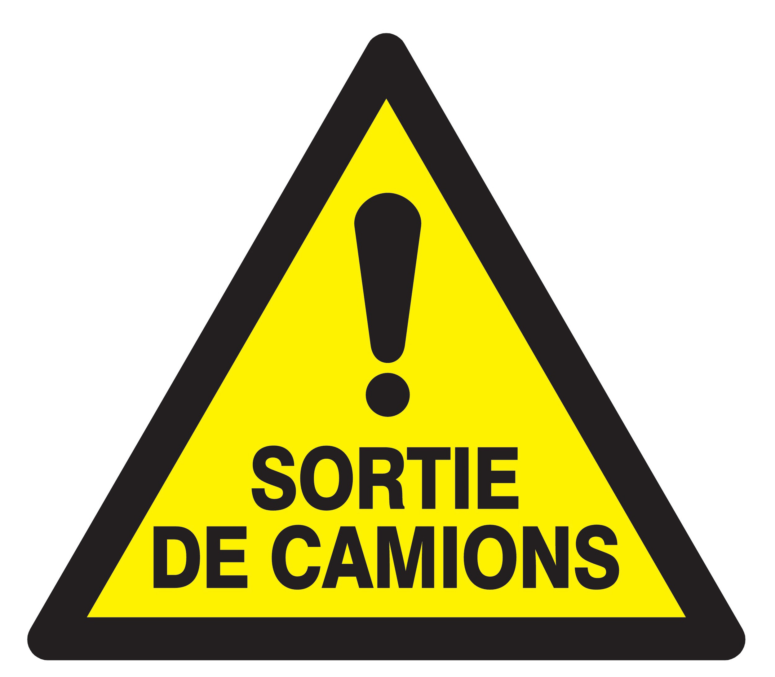 Panneau adhésif DANGER SORTIE DE CAMIONS 100X100X100MM TALIAPLAST - 729963