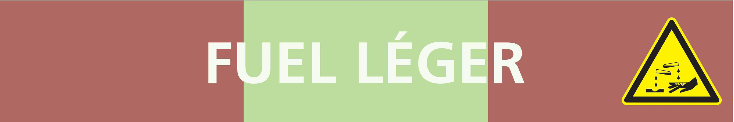 Signalétique de marquage LIQUIDE 312X52 Fuel léger 312x52mm (10 adhesifs pour tuyauterie) TALIAPLAST - 730619
