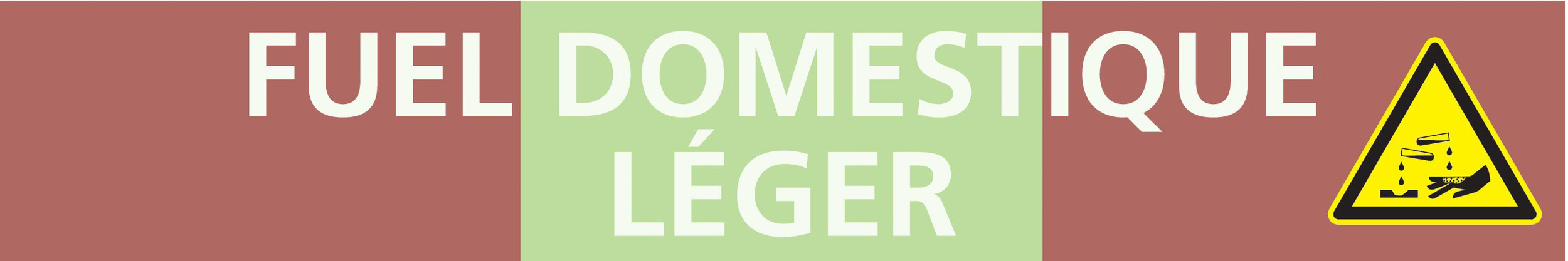 Signalétique de marquage LIQUIDE 312X52 Fuel domestique léger 312x52mm (10 adhesifs tuyauterie) TALIAPLAST - 730635
