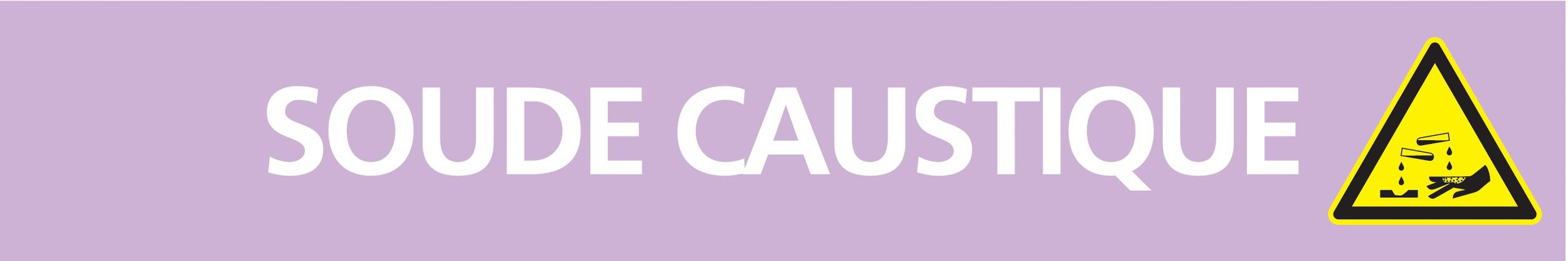 Signalétique de marquage ACIDE 312X52 Soude caustique 312x52mm (10 adhesifs pour tuyauterie) TALIAPLAST - 730735