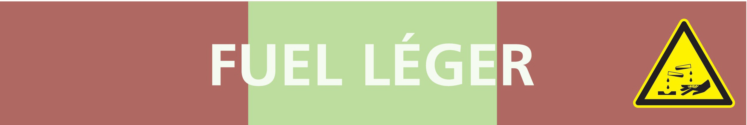 Signalétique de marquage LIQUIDE 222X37 Fuel léger 222x37mm (20 adhesifs pour tuyauterie) TALIAPLAST - 731619
