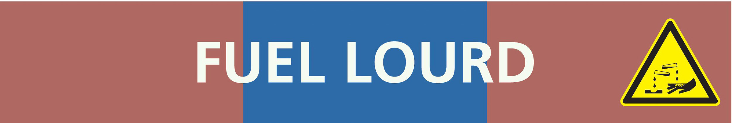 Signalétique de marquage LIQUIDE 222X37 Fuel lourd 222x37mm (20 adhesifs pour tuyauterie) TALIAPLAST - 731620