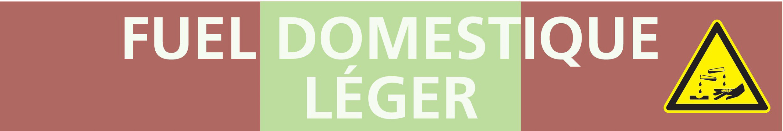 Signalétique de marquage LIQUIDE 222X37 Fuel domestique léger 222x37mm (20 adhesifs tuyauterie) TALIAPLAST - 731635