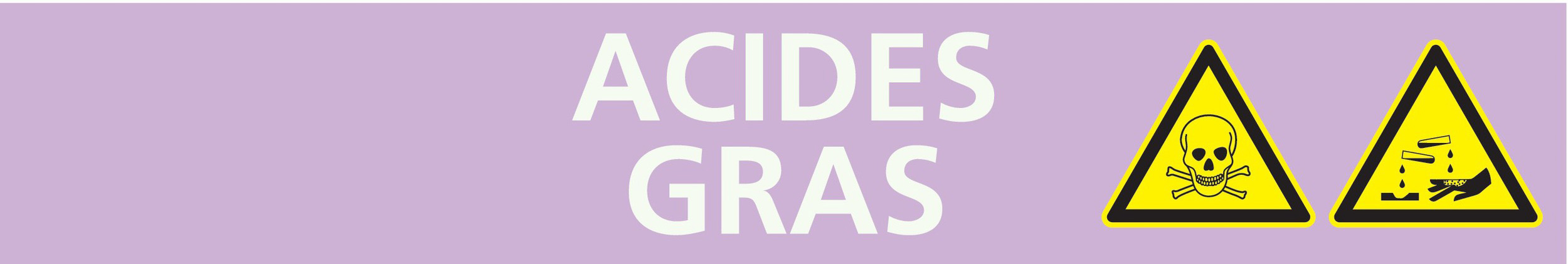 Signalétique de marquage ACIDES 222X37 Acide gras 222x37mm (20 adhesifs pour tuyauterie) TALIAPLAST - 731710
