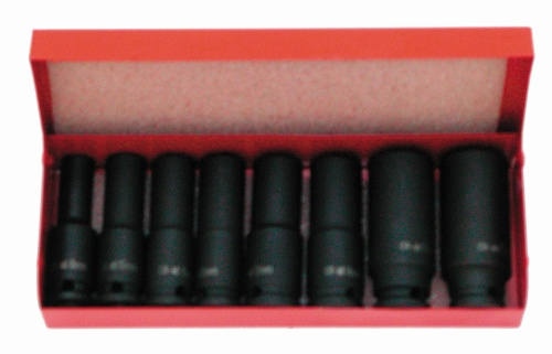 JEU DE 8 DOUILLES CHOCS 3/8' LONGUES SAM OUTILLAGE - 19131