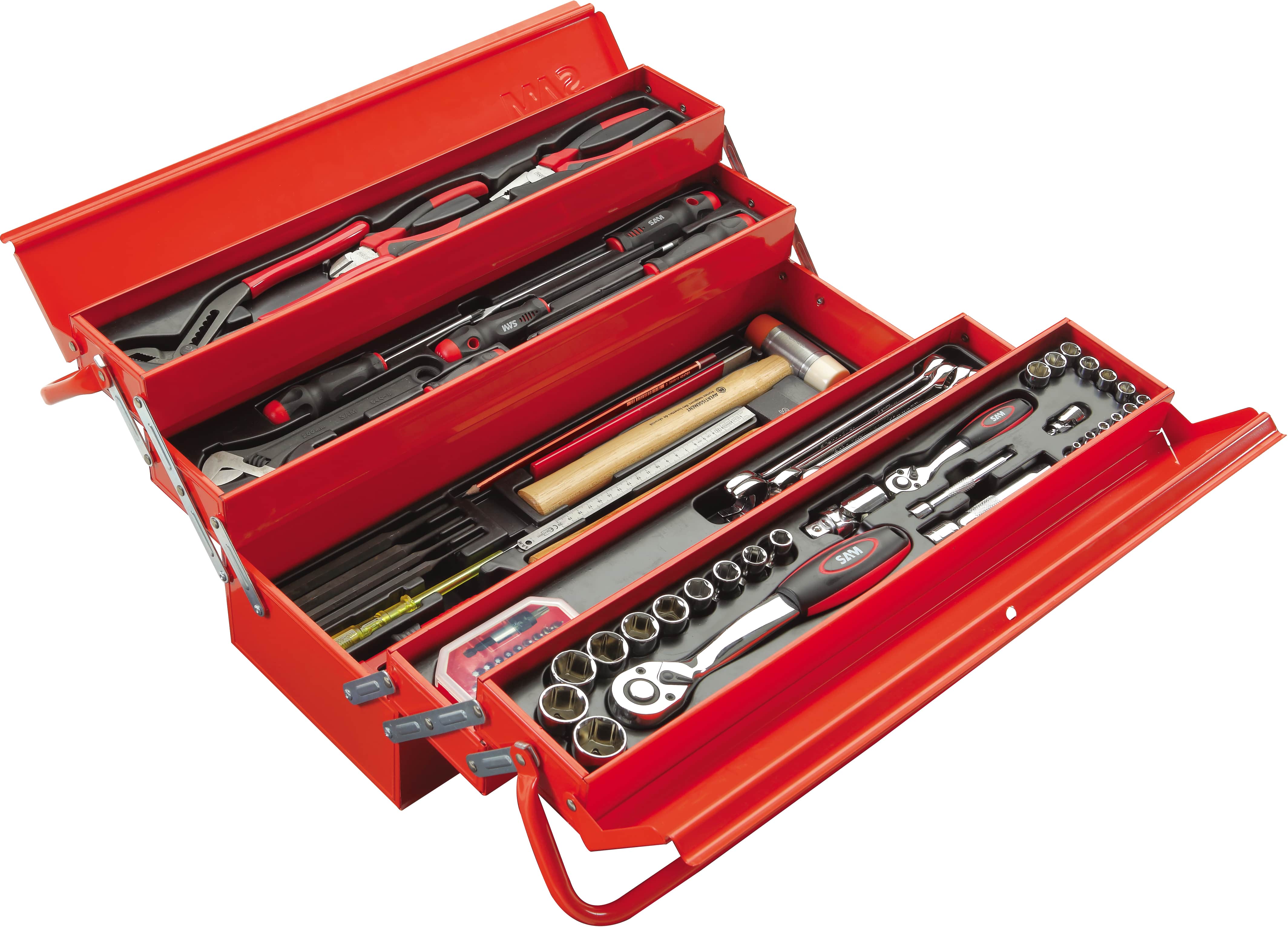 LOT DE 12 COMPOSITIONS DE 113 OUTILS AVEC CAISSE DE MAINTENANCE SAM OUTILLAGE - CP113BOXJ12