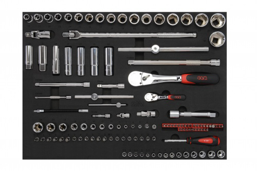 Module mousse 3/3 de 68 outils 1/2'' et 1/4'' SAM OUTILLAGE - CP68MM