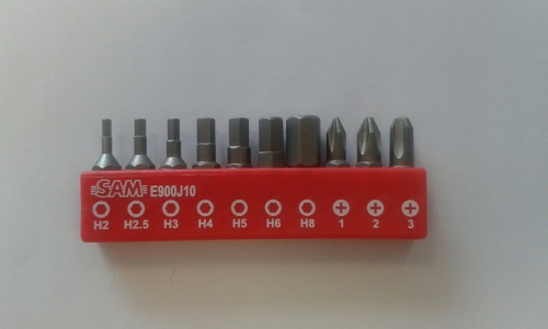 Jeu 10 embouts vissage pour materiaux durs phillips - hexag. SAM OUTILLAGE - E900J10
