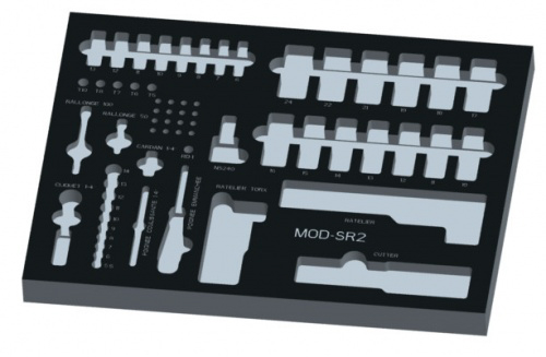 Module mousse 3/3 vide tiroir n° 2 servante service rapide SAM OUTILLAGE - MODSR2