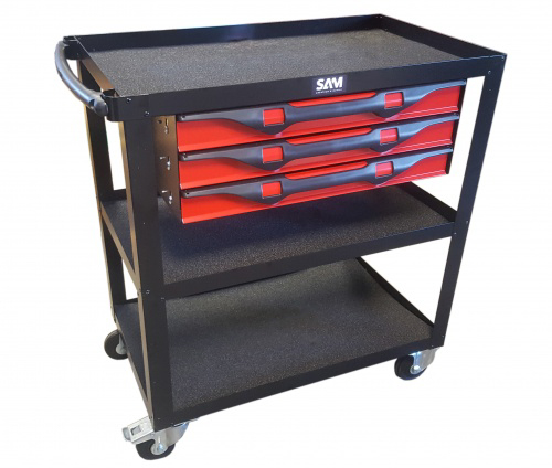 Servante - 3 plateaux avec 3 tiroirs SAM OUTILLAGE - SERVI3P3T