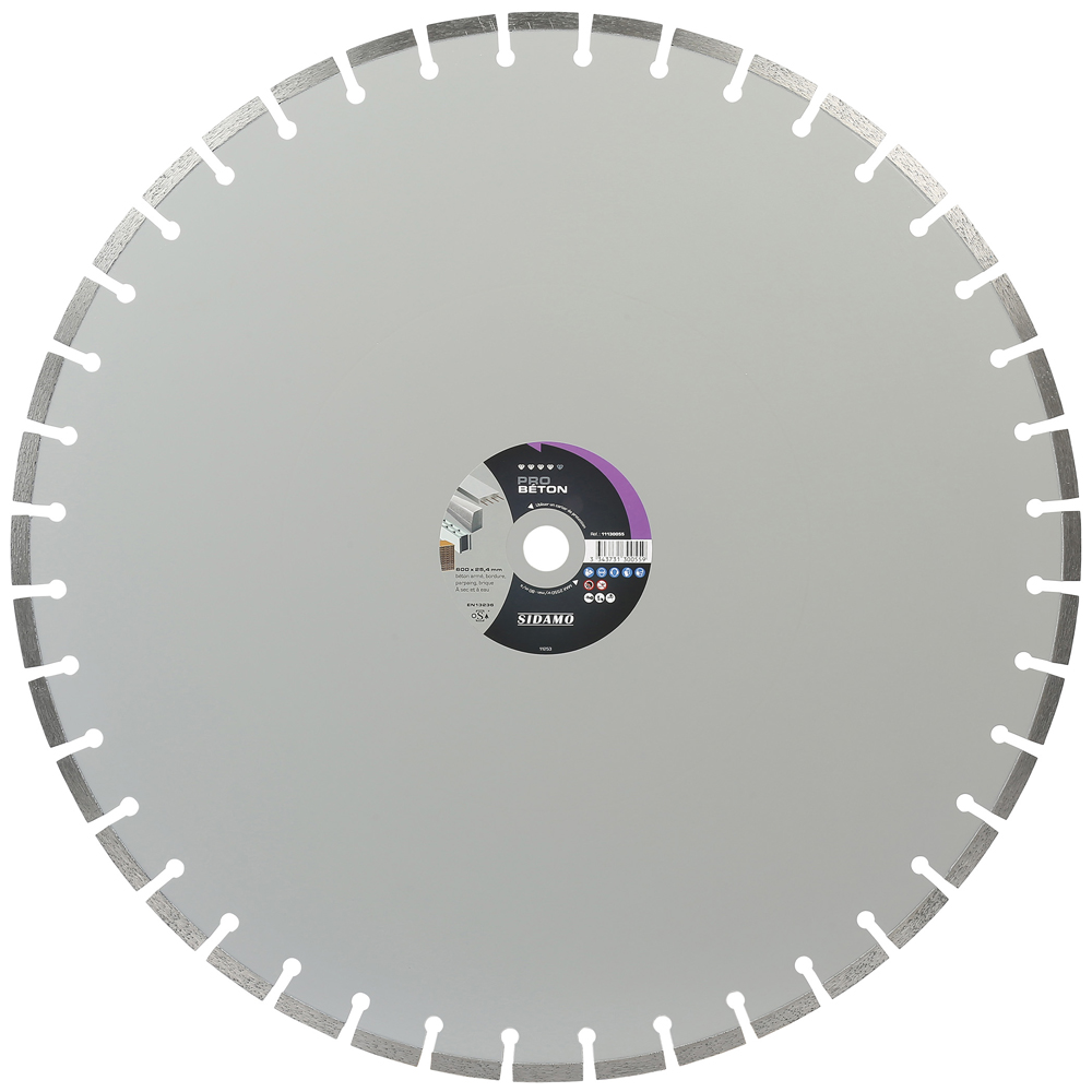DISQUE DIAMANT PRO BETON D. 600 x 25,4 x h 10 SIDAMO - 11130055
