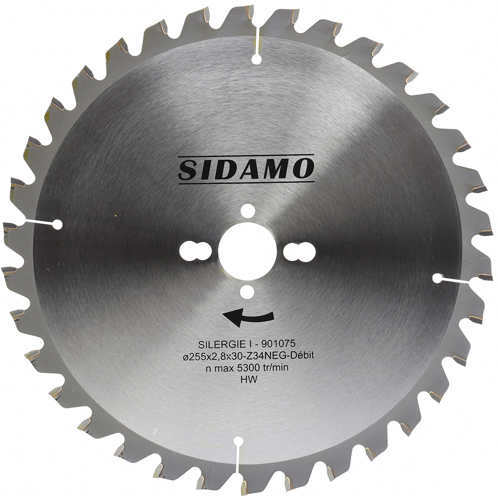 LAME CARBURE SILERGIE I 255X2.8X30-20-16 x 34 DENTS NEG SIDAMO - 901075