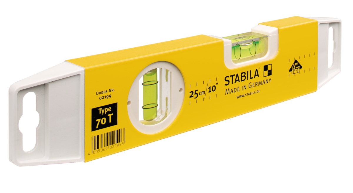 Niveau à bulle STABILA Type 70 T Torpedo, 25 cm - 02199
