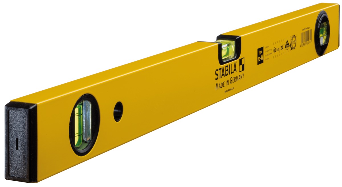 Niveau à bulle STABILA Type 70 W, 60 cm, avec fiole d’angle rotative - 02474