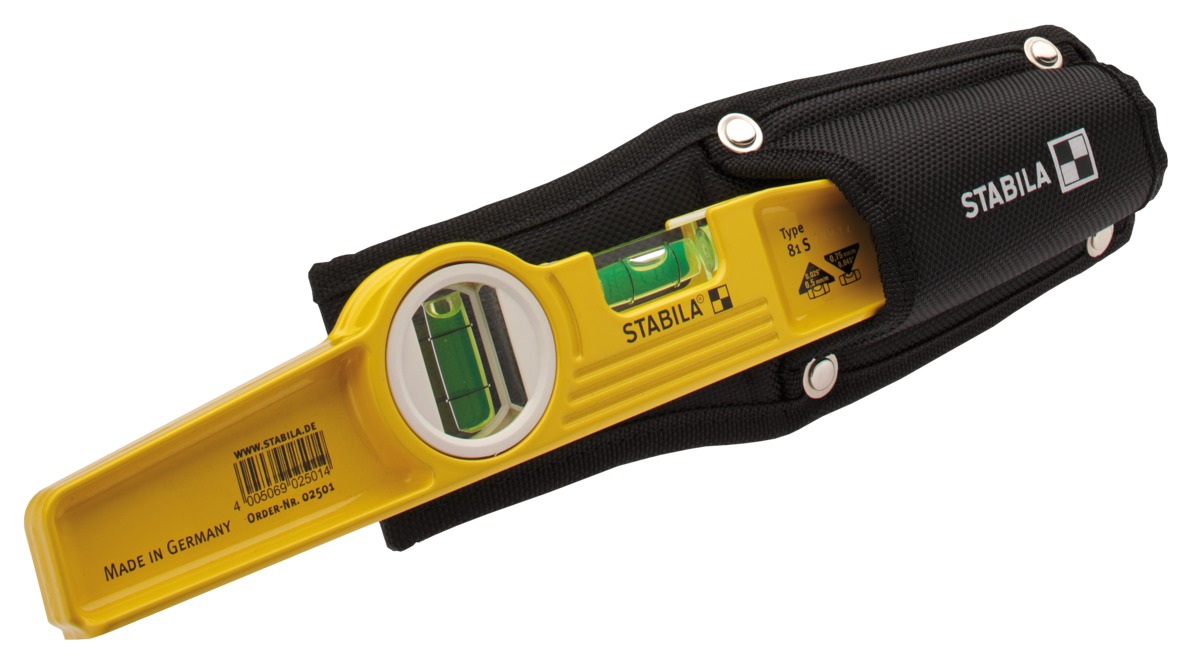 Niveau à bulle STABILA Type 81 S Torpedo, 25 cm, avec pochette ceinture - 02501