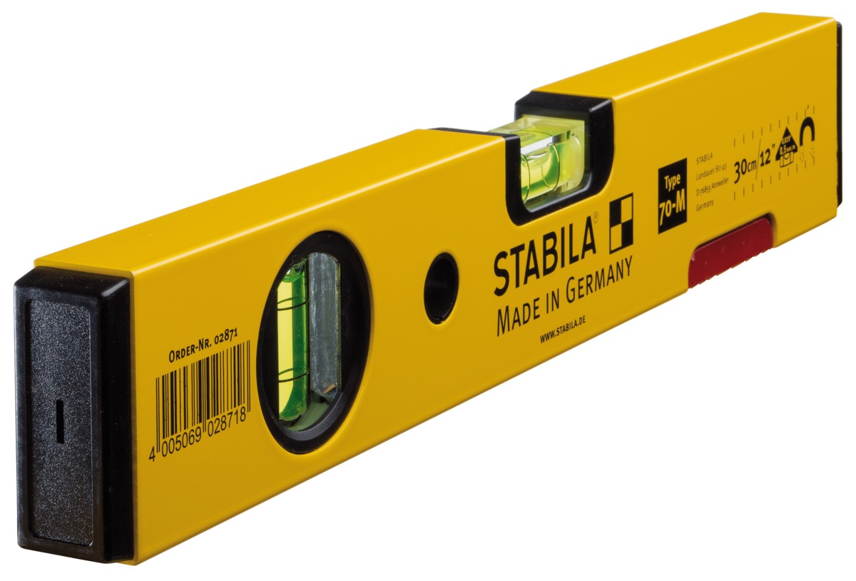 Niveau à bulle STABILA Type 70 M, 30 cm, avec système d’aimants aux terres rares - 02871