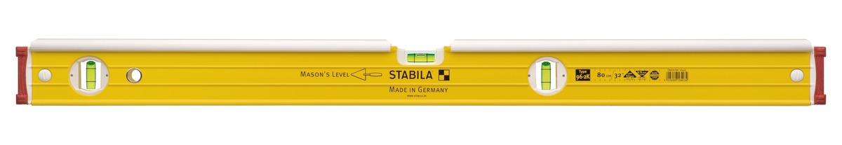 Niveau à bulle STABILA type 96-2 K, 81 cm, avec protection intégrée contre les coups - 16403