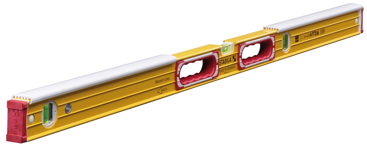 Niveau à bulle STABILA type 196-2 K, 122 cm, avec protection contre les coups intégrée - 16406