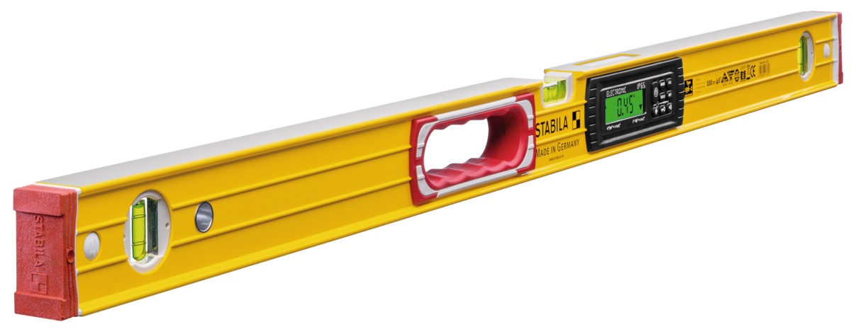 Niveau à bulle électronique STABILA TECH 196 electronic IP 65, 100 cm, avec 2 affichages numériques et housse de transport - 17672