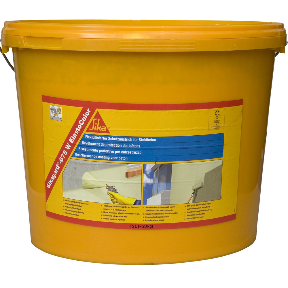 Seau de 15L SIKAGARD-675W ELASTOCOLOR RAL5017 bleu moyen/bleu vif - SIKA - 180868RAL5017