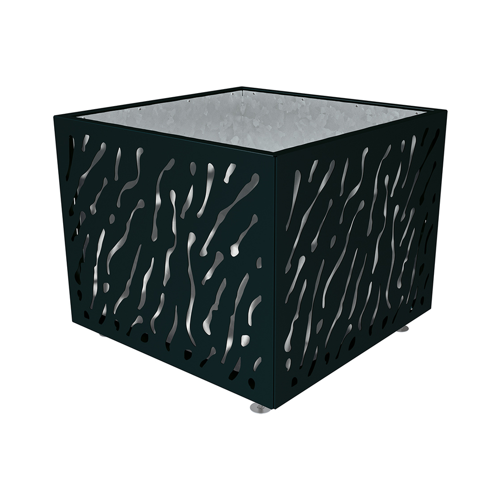 Bac à palmier Venise monochrome RAL9005 - 1145x1145x960 - Intérieur tôle galva - PROCITY - 201493.9005
