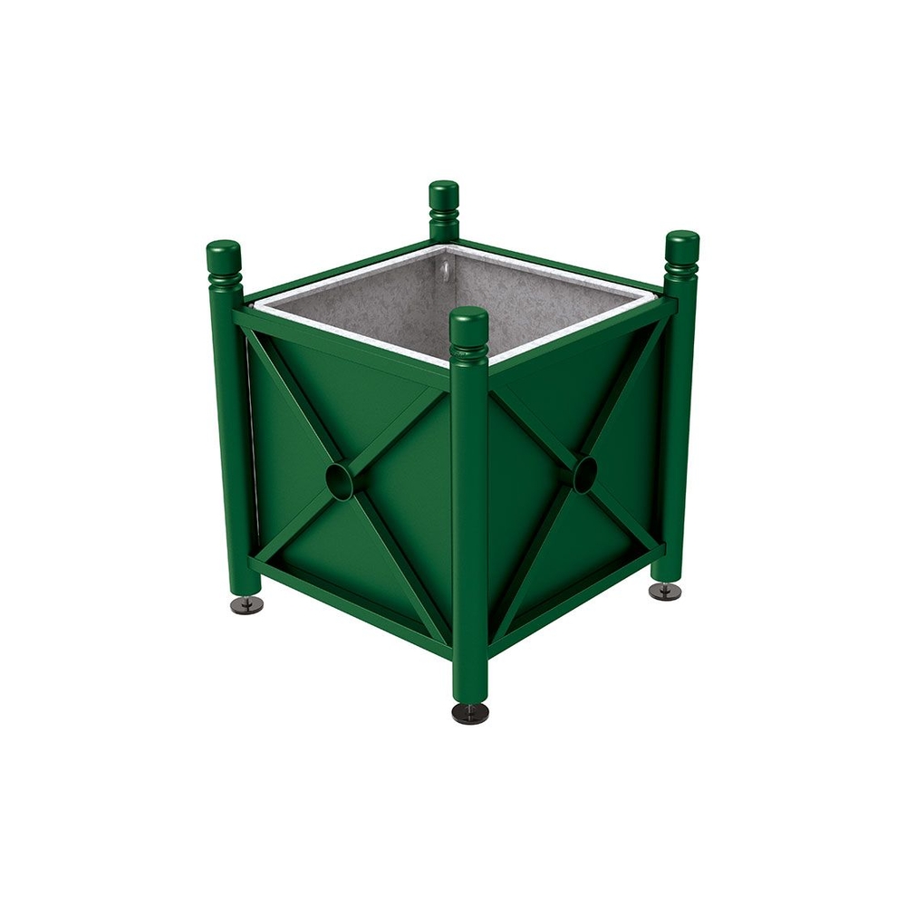 Bac à palmier acier Province City RAL6005 - 800x800x750 - Bac acier amovible anneaux inclus - PROCITY - 201520.6005