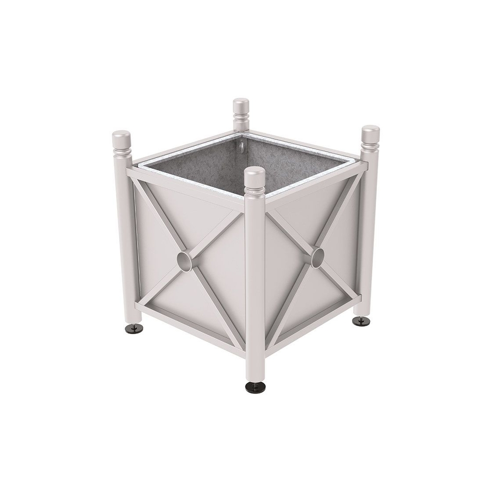 Bac à palmier acier Province City RAL7044 - 800x800x750 - Bac acier amovible anneaux inclus - PROCITY - 201520.7044