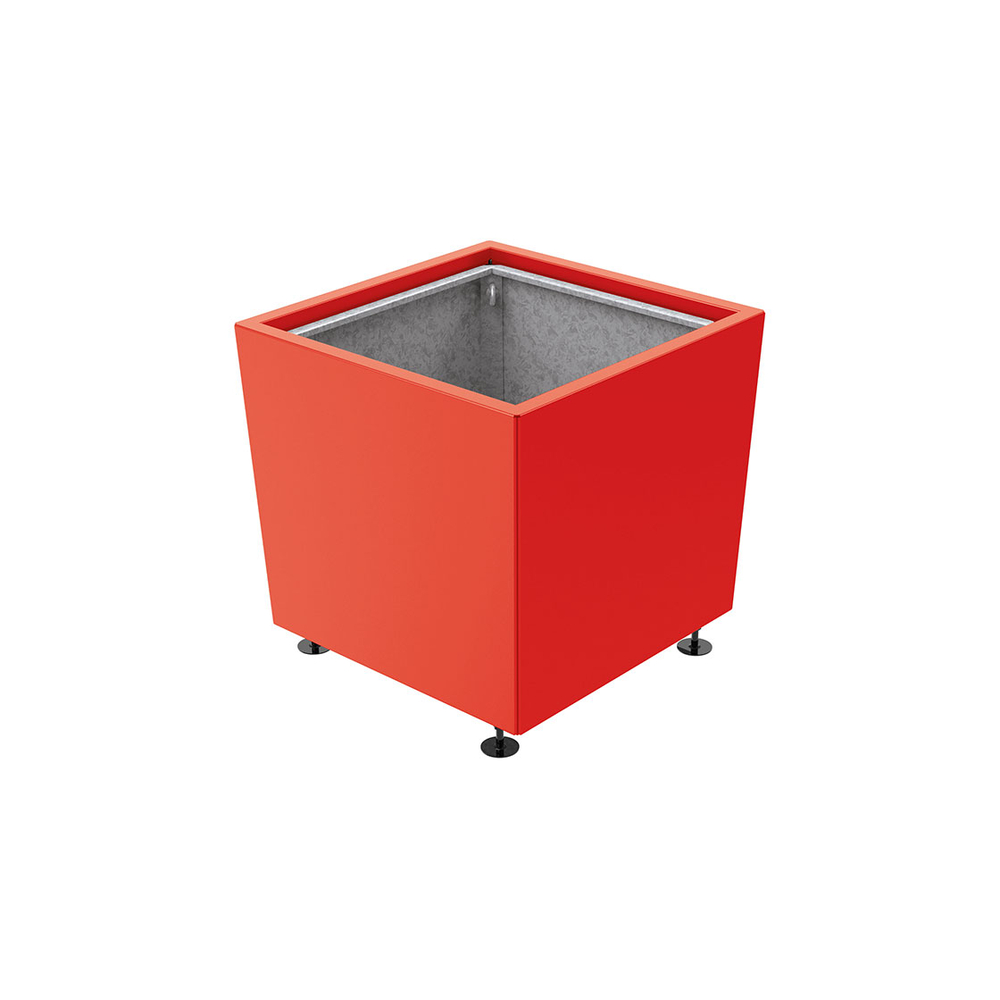 Bac à palmier Olbia carré RAL3020 - 800x800x710 - Bac acier amovible anneaux inclus - PROCITY - 201543.3020