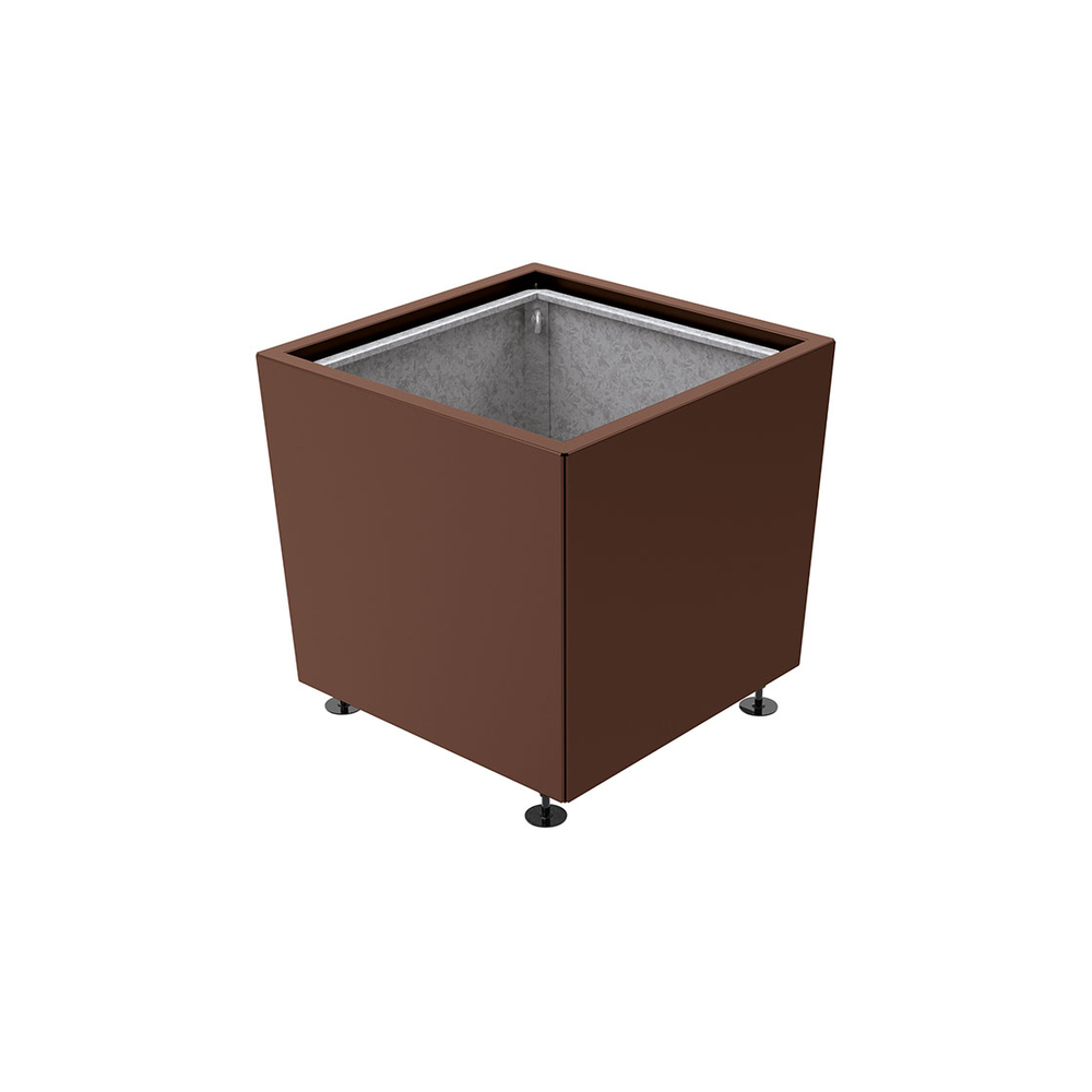 Bac à palmier Olbia carré RAL8017 - 800x800x710 - Bac acier amovible anneaux inclus - PROCITY - 201543.8017