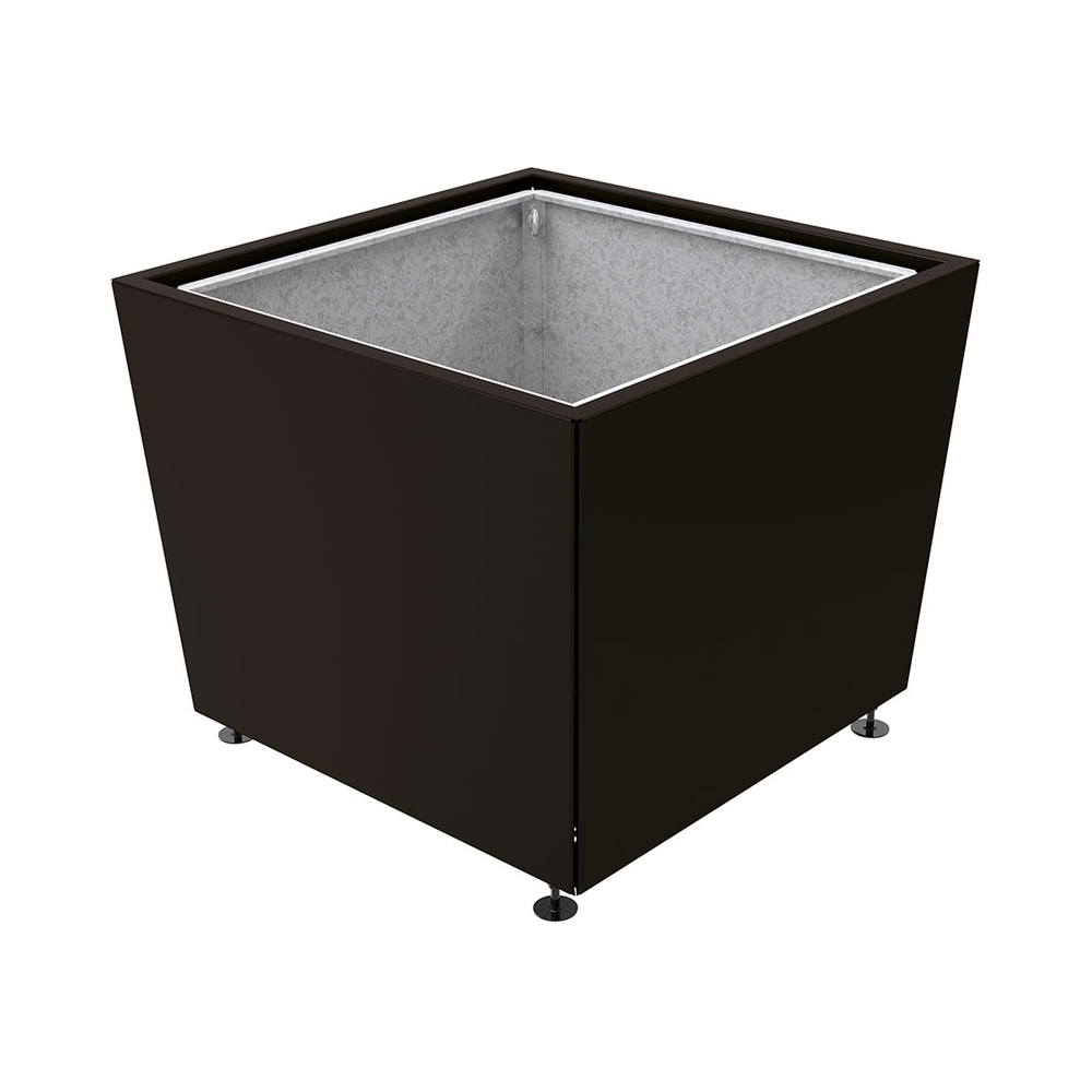 Bac à palmier Olbia carré RAL9005 - 1170x1170x910 - Bac acier amovible anneaux inclus - PROCITY - 201545.9005