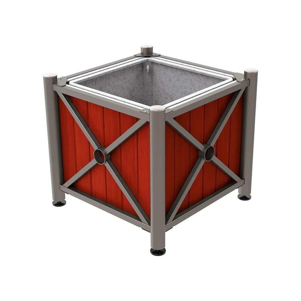 Bac à palmier acier et bois Province Inox brossé Gris PROCITY - 201569.GPRO.ACAJ