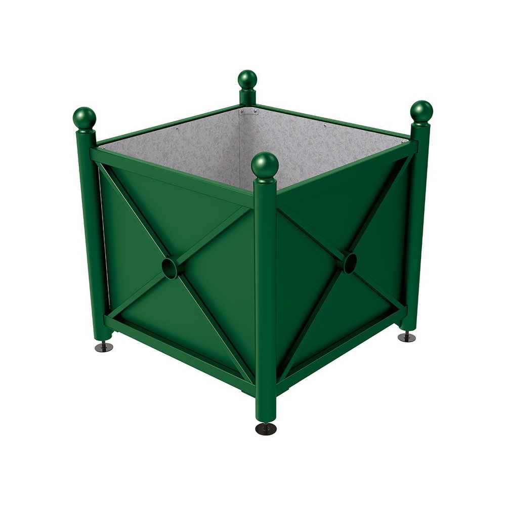 Bac à palmier acier Province Boule RAL6005 - 1000x1000x900 - Intérieur tôle galva - PROCITY - 201702.6005