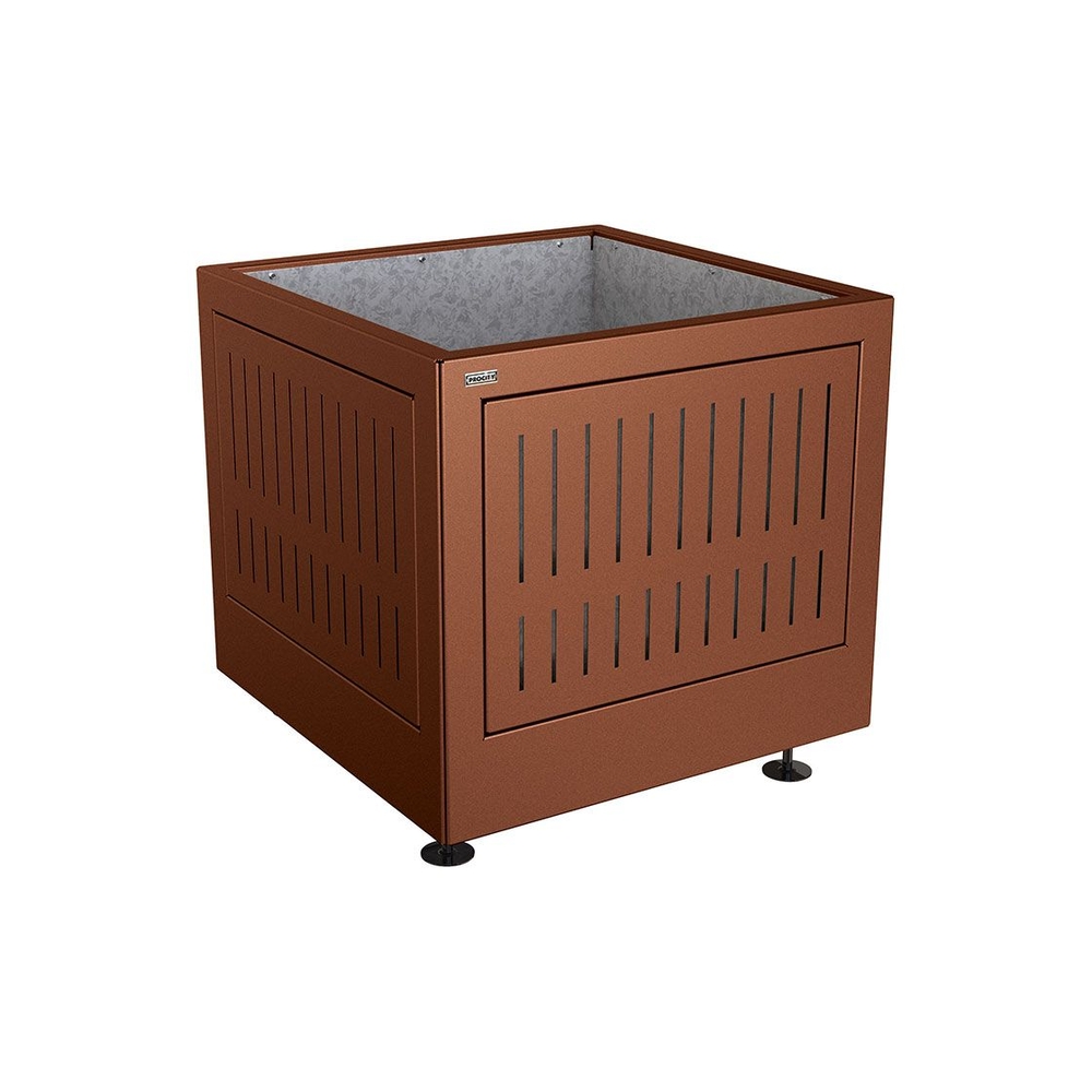Bac à palmier Silaos acier Aspect Corten - 800x800x700 - Intérieur tôle galva - PROCITY - 201740.S025
