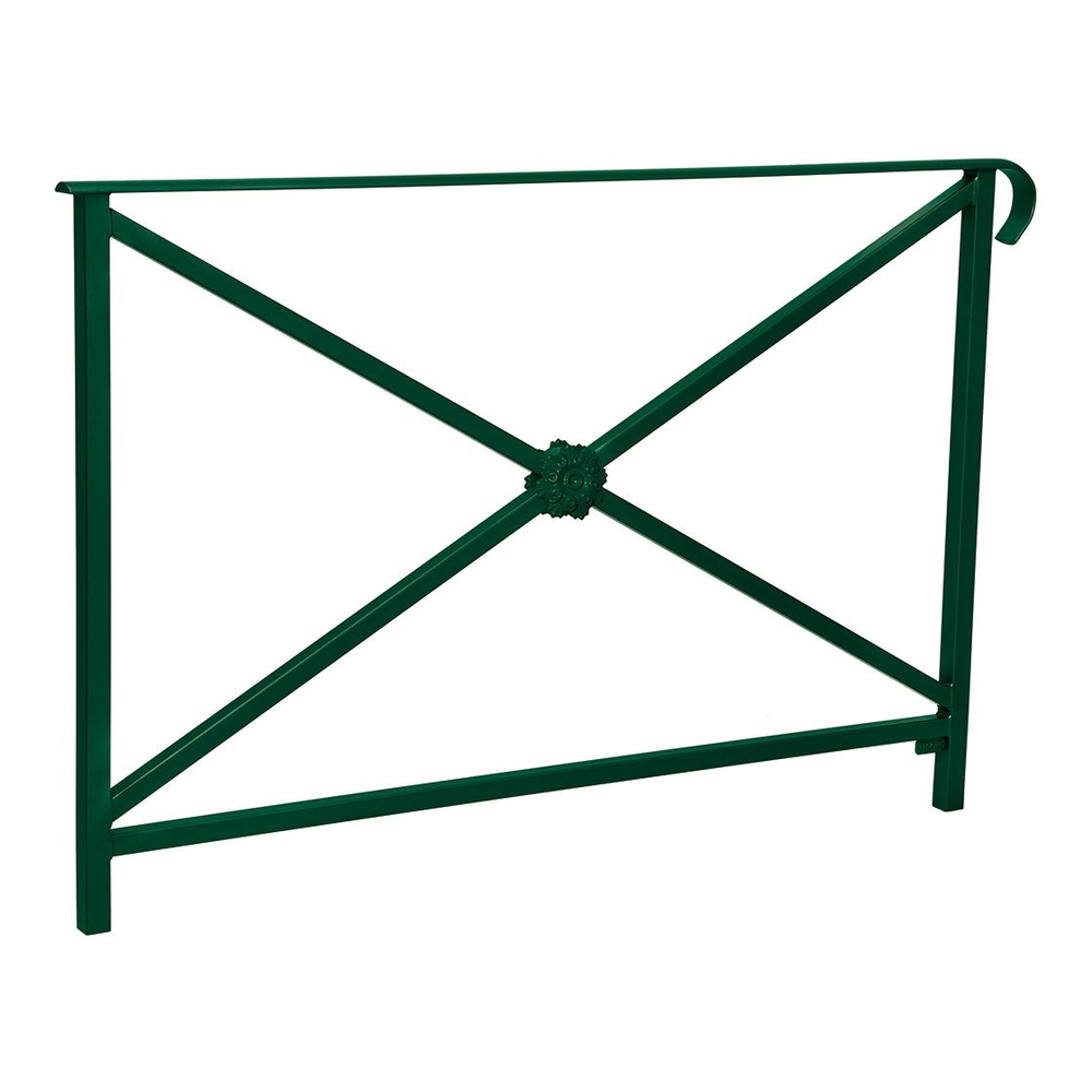 Barrière main courante Héritage RAL6005 - 1500mm - Rosace - Simple crosse - PROCITY - 206143.6005