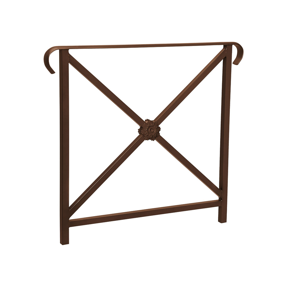 Barrière main courante Héritage RAL8017 - 800mm - Rosace - Double crosse - PROCITY - 206152.8017