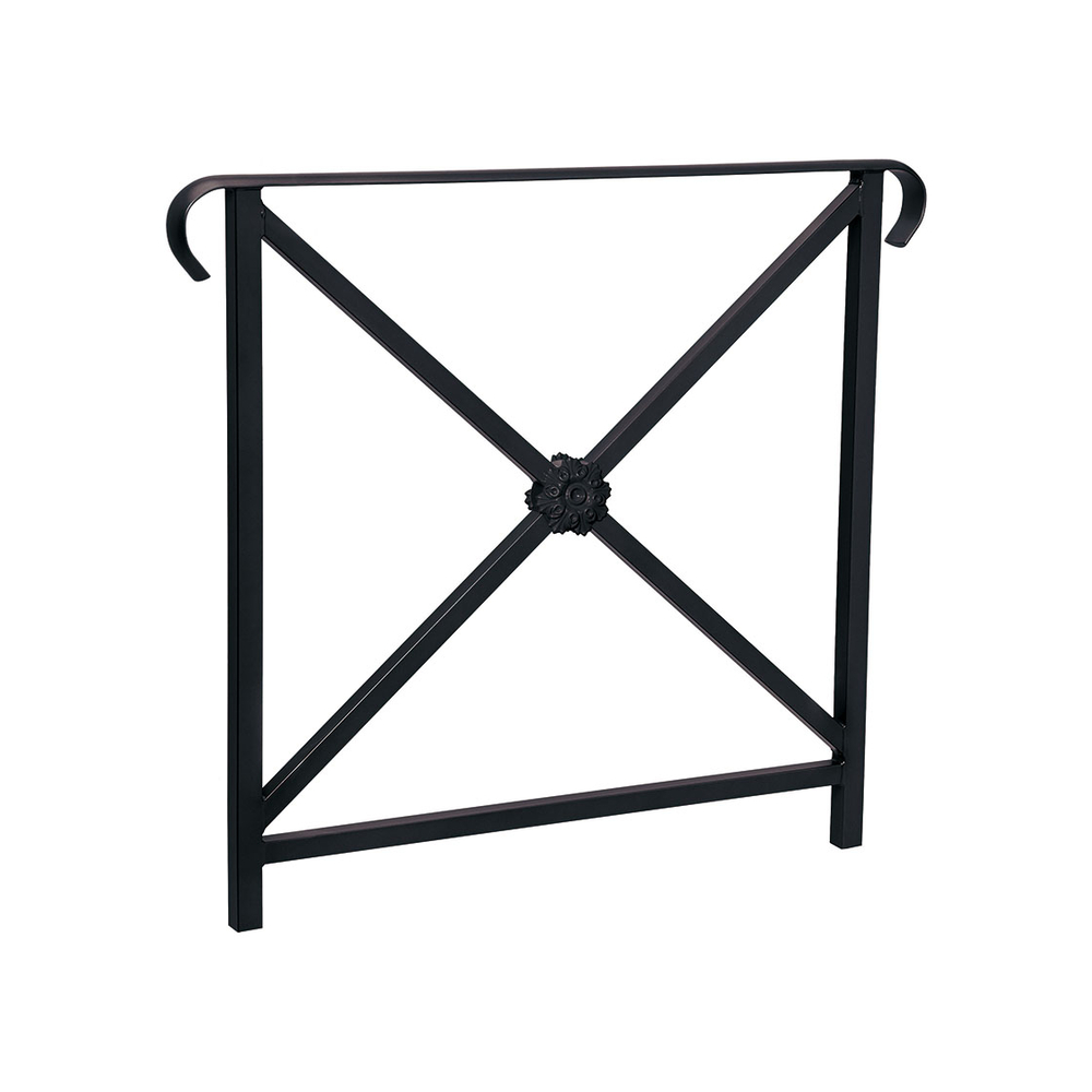 Barrière main courante Héritage RAL9005 - 800mm - Rosace - Double crosse - PROCITY - 206152.9005