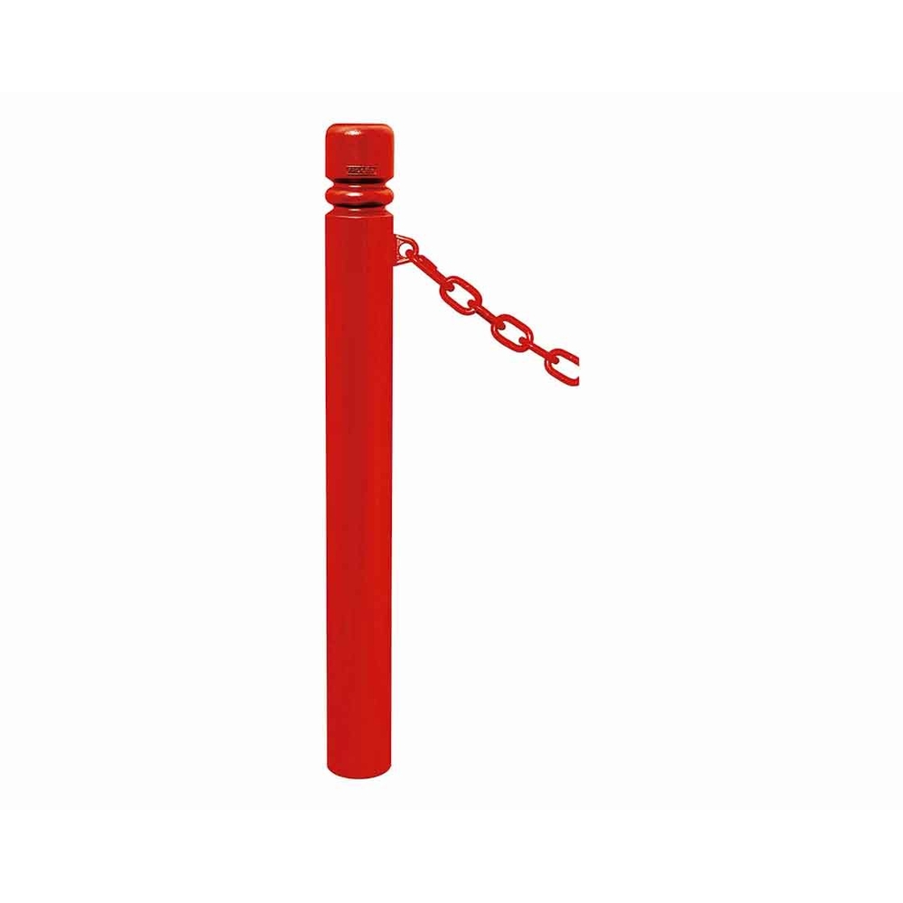 Potelet Province à chaînes RAL3020 - Potelet Ø114mm - 1 anneau - Pommeau City - PROCITY - 206494.3020