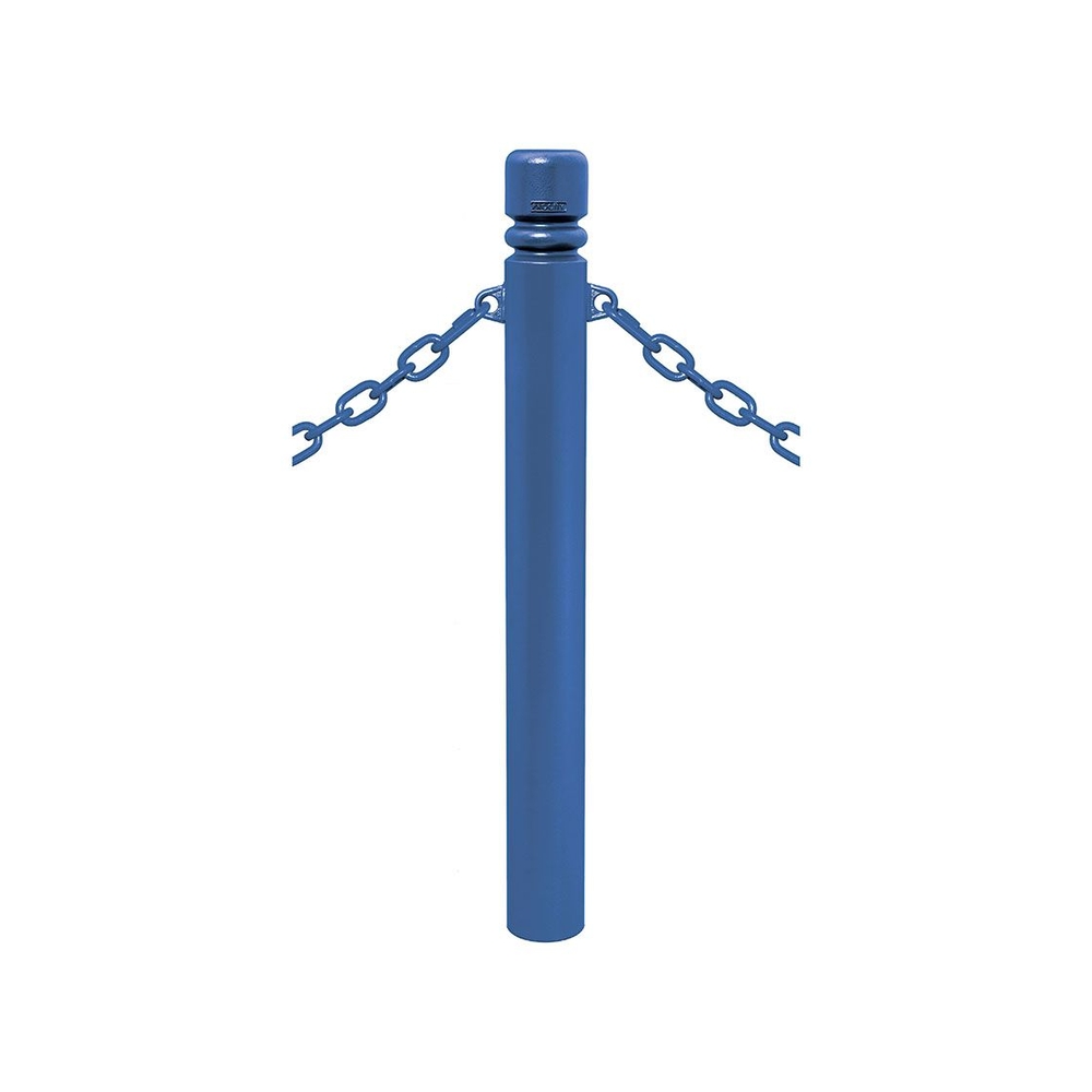 Potelet Province à chaînes RAL5010 - Potelet Ø114mm - 2 anneaux - Pommeau City - PROCITY - 206495.5010