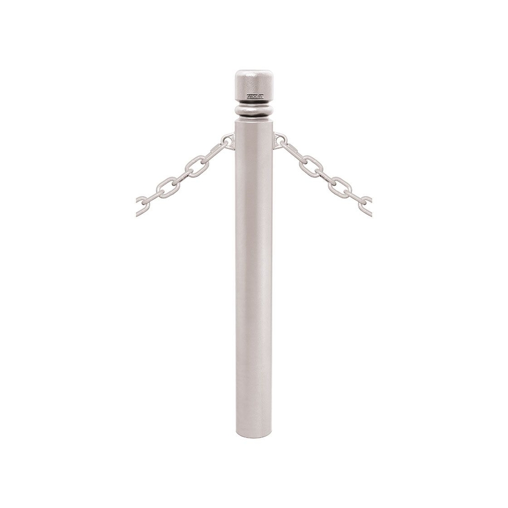 Potelet Province à chaînes RAL7044 - Potelet Ø114mm - 2 anneaux - Pommeau City - PROCITY - 206495.7044