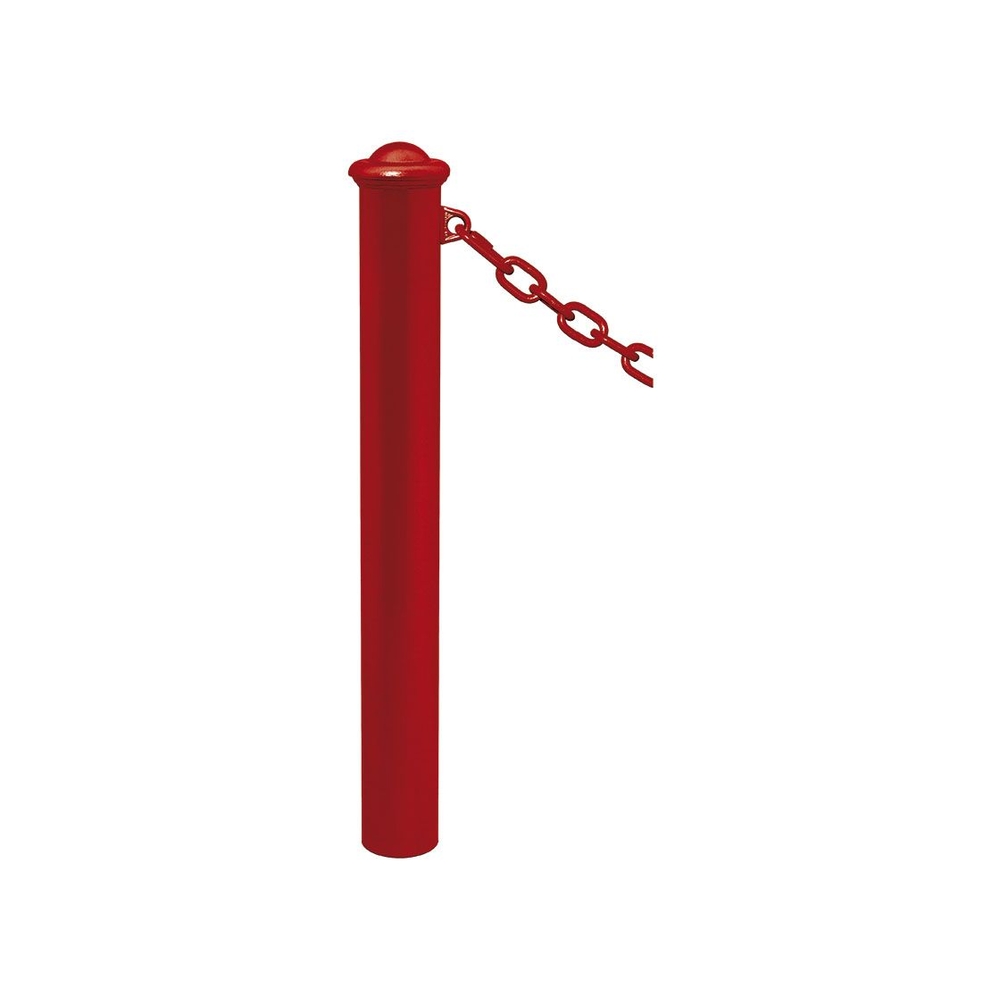 Potelet Province à chaînes RAL3004 - Potelet Ø114mm - 1 anneau - Pommeau Agora - PROCITY - 206522.3004